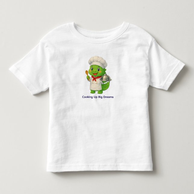 Cute Chef Dinosaur – Dino Jobs Kleinkind T-shirt (Vorderseite)