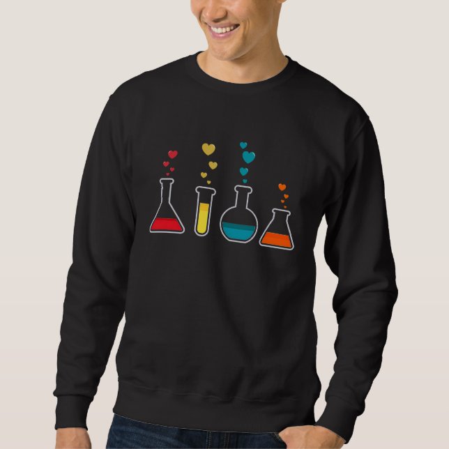 Cute Chemistry Hearts Science Valentines  Nerd Sweatshirt (Vorderseite)