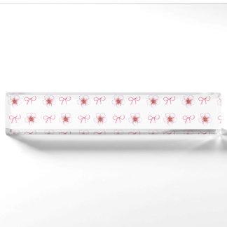 Cute Cherry Blossom Ribbon Design Namensplakette
