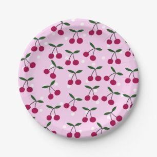 Cute Cherry Paper Plate Pappteller