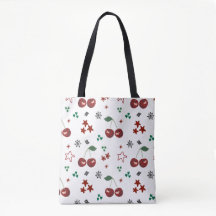 Cute Cherry Pattern Mint Green Cottagecore