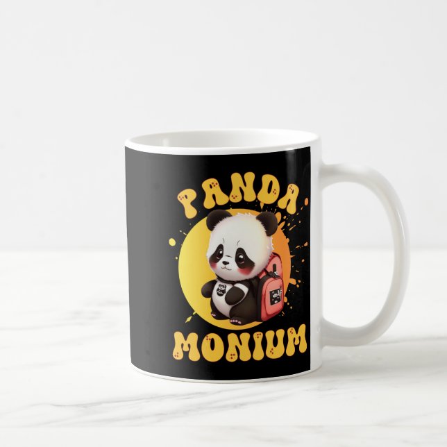 Cute Chibi Kawaii Panda Name School Year On Back B Kaffeetasse (Rechts)