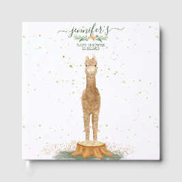 Cute Chic Animals Alpaca Baby Shower Gästebuch