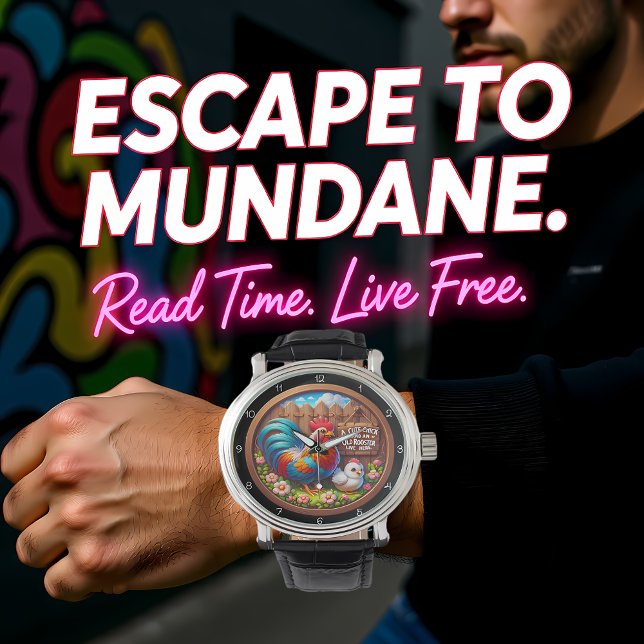 Cute Chick and Old Rooster. Armbanduhr (Von Creator hochgeladen)