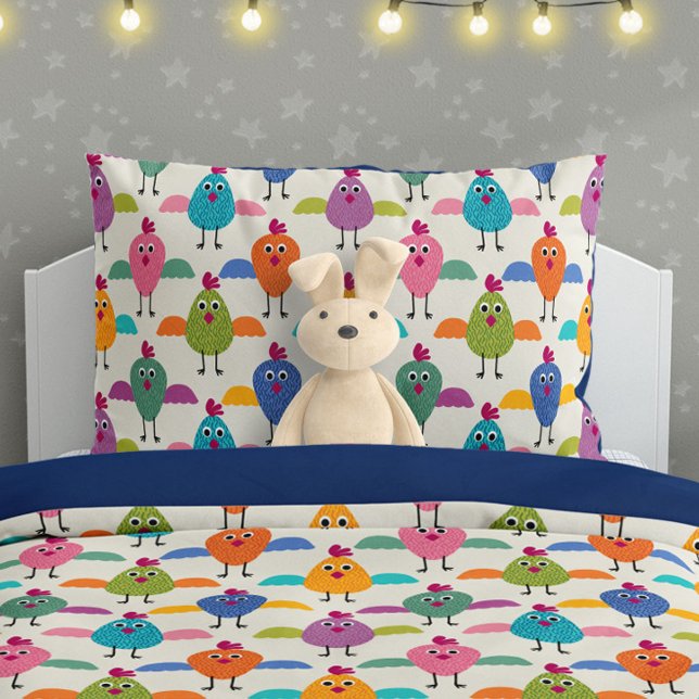 Cute Chick Pattern on Cream Kissenbezug (Von Creator hochgeladen)