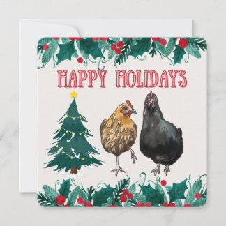 Cute Chicken Holiday Card Feiertagskarte