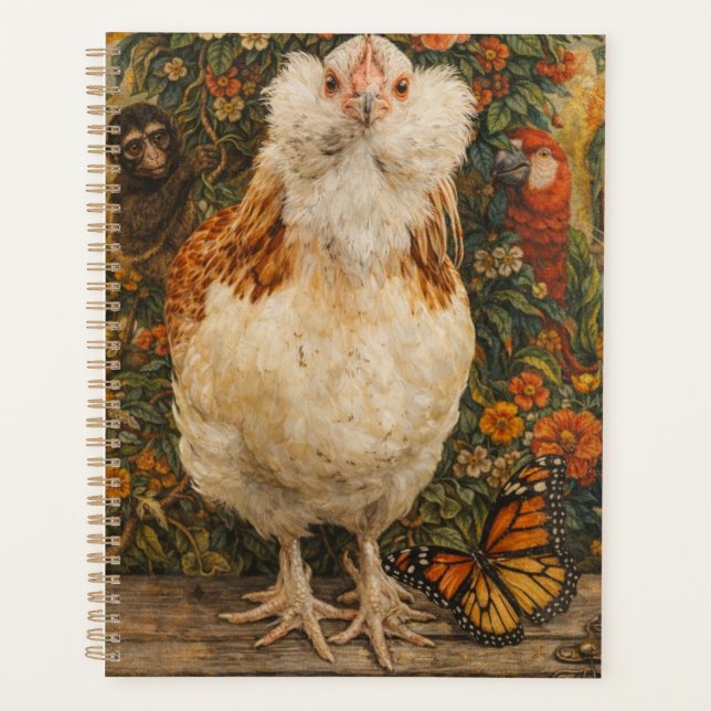 Cute Chicken Small Spiral Planner (Devant)