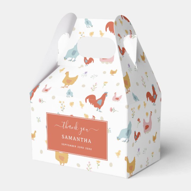 Cute Chickens Hens and Baby Chicks Geschenkschachtel (Vorderseite)