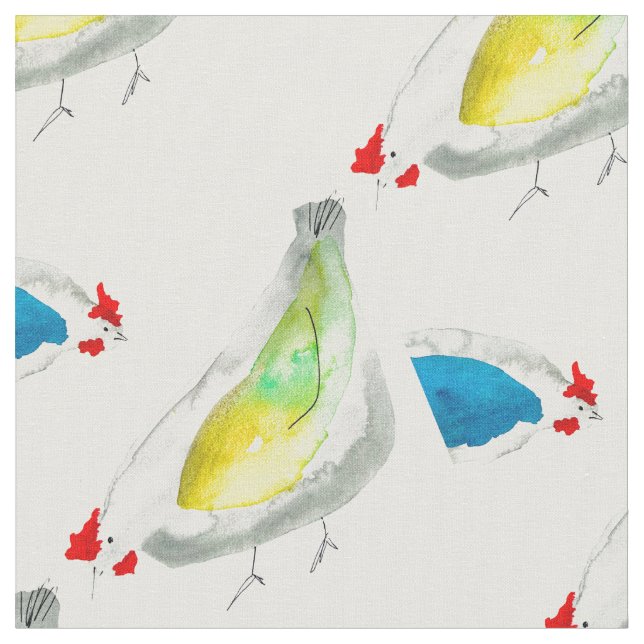 Cute chickens watercolor stoff (Nahaufnahme)