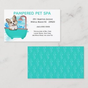 Cute chien Bain Vert animal de compagnie Carte de 