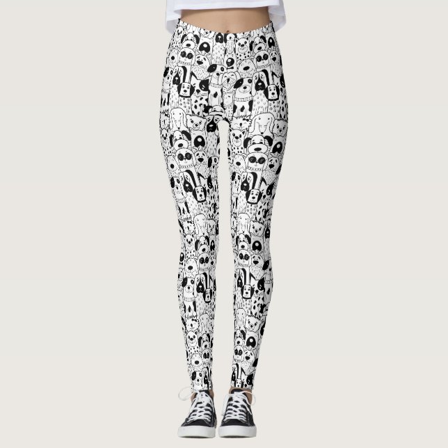 Cute Chien Motif Leggings (Devant)