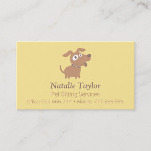 Cute Chien Pet Sitter Services Cartes de visite
