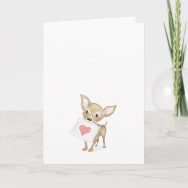 Cute chihuahua penser à votre carte (Devant)