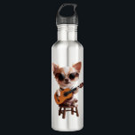 cute chihuahua playing classical guitar cartoon fu edelstahlflasche<br><div class="desc">cute chihuahua playing classical guitar cartoon fu</div>