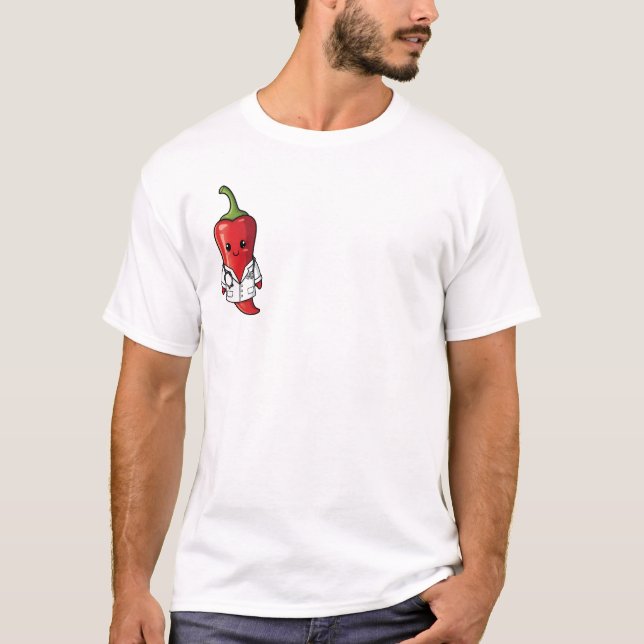 Cute Chili Pepper Doctor Character T-Shirt (Vorderseite)