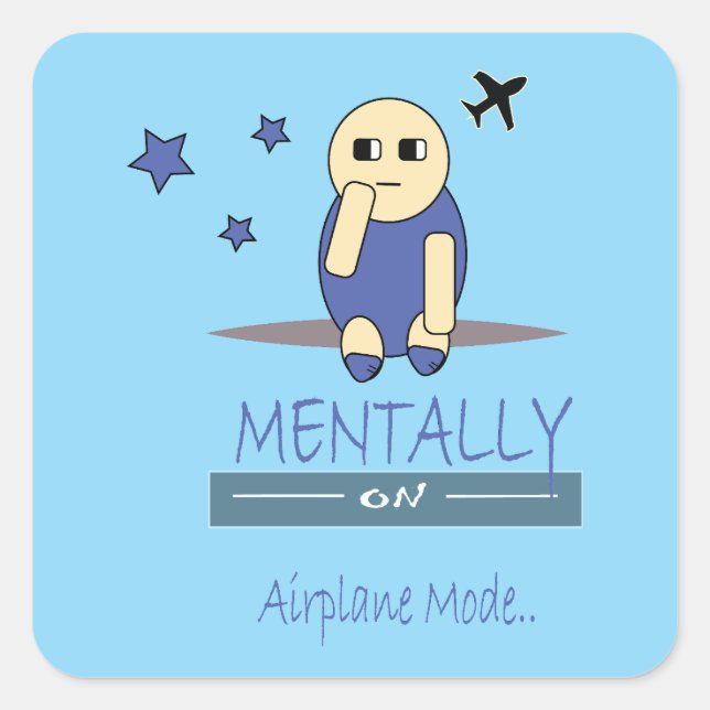Cute Chimy Mentally on Airplane Mode Sticker (Vorderseite)