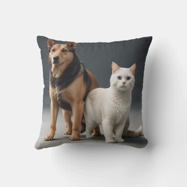 Cute chiot et chaton coussin coussin (Verso)