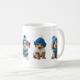Cute chiot tasse hiver