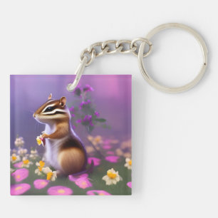 Cute Chipmunk en Fleurs