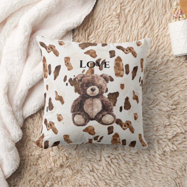Cute Chocolate Brown Teddy Bear Kissen (Decke)