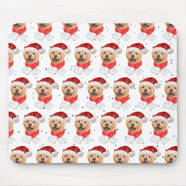 Cute Chow Chow Dog Christmas Pattern Mousepad (Vorne)