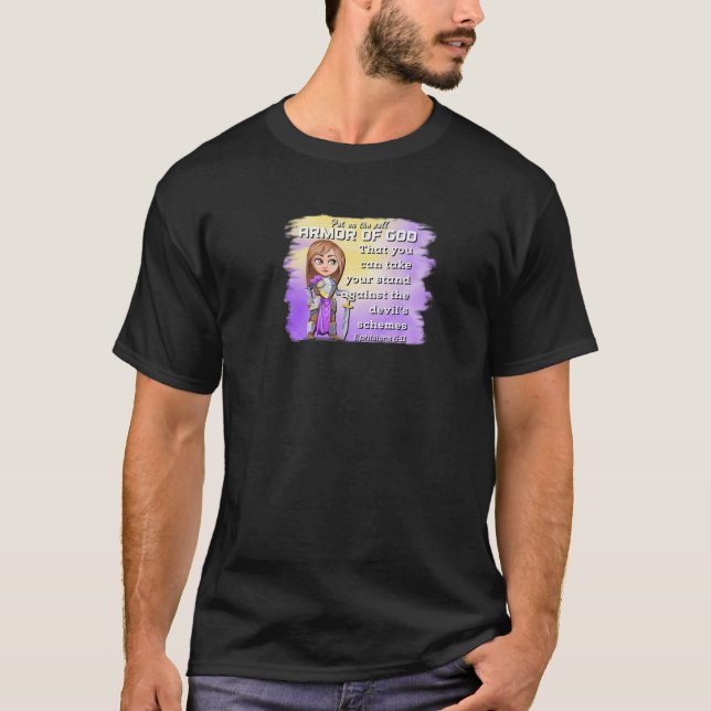 Cute Christian Motivation Armor Of God Ephesians 6 T-Shirt (Vorderseite)