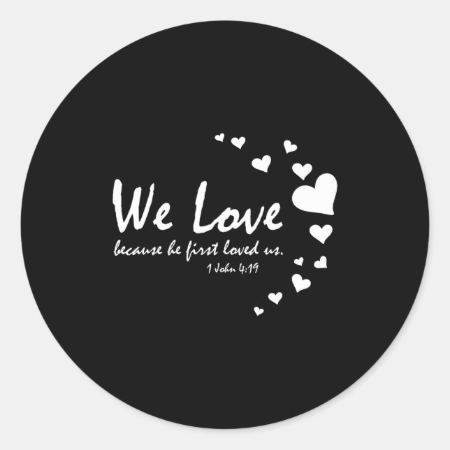 Cute Christian Valentines Day Women Bible Verse He Runder Aufkleber (Vorderseite)