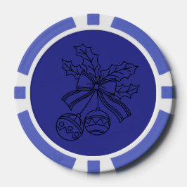 Cute Christmas bell Line Art Pokerchips
