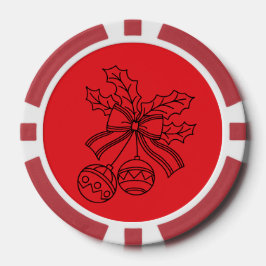 Cute Christmas bell Line Art Pokerchips