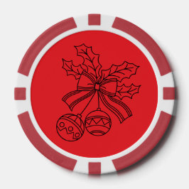 Cute Christmas bell Line Art Pokerchips