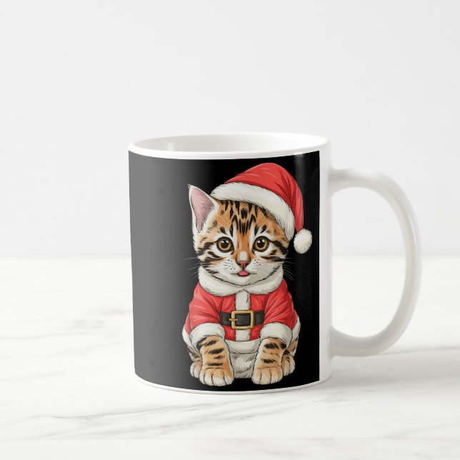 Cute Christmas Bengal Cat Santa  Kaffeetasse (Rechts)