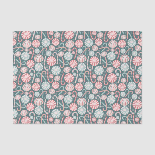 Cute Christmas Candy Canes Abstract Pattern Seidenpapier (Vorderseite)