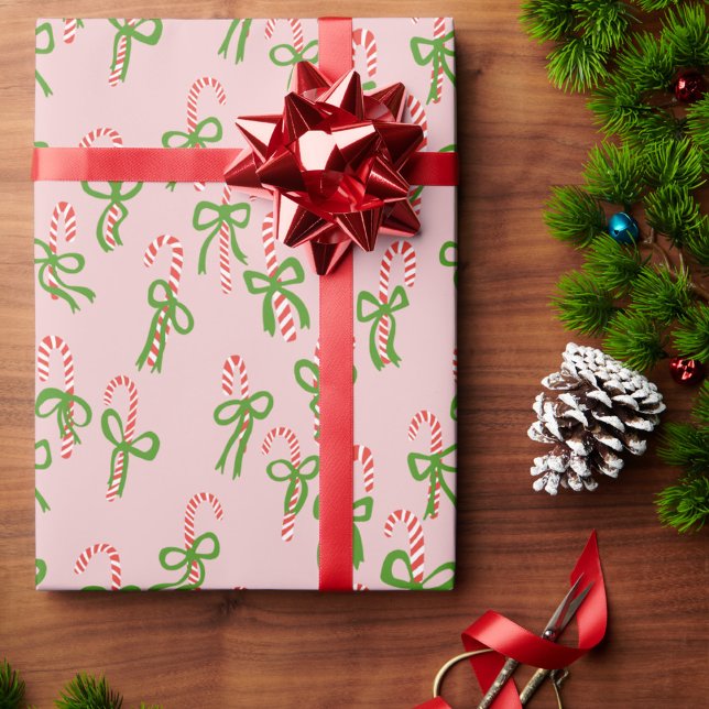 Cute Christmas Candy Canes Xmas Holiday Geschenkpapier (Cute Christmas Candy Canes Xmas Holiday Wrapping Paper
)