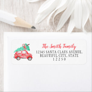 Cute Christmas Car Tree Festive Script Holiday
