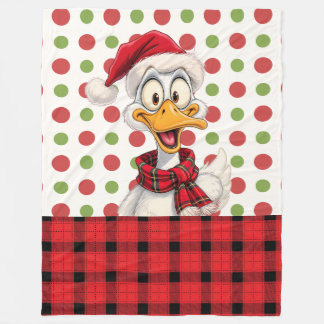 Cute Christmas Cartoon duck Fleecedecke