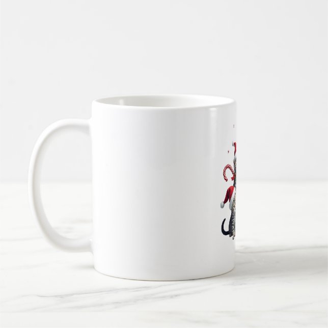 Cute Christmas Cats In Space Ornaments T-Shirt Kaffeetasse (Links)