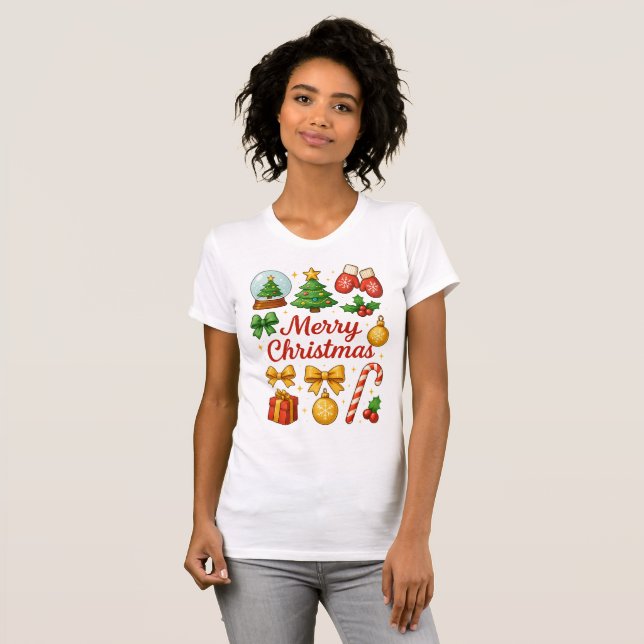 Cute Christmas Clipart Family Tee Gift (Vorne ganz)