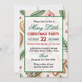 Cute Christmas Cookies Holiday Party Einladung