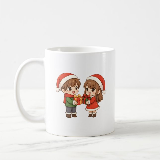 Cute Christmas Couple Mug Kaffeetasse (Links)