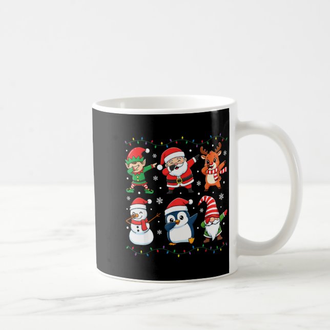Cute Christmas Dabbing Santa Elf Reindeer Boys Gir Kaffeetasse (Rechts)