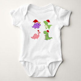 Cute Christmas Dinosaurs Baby Bodysuit Strampler
