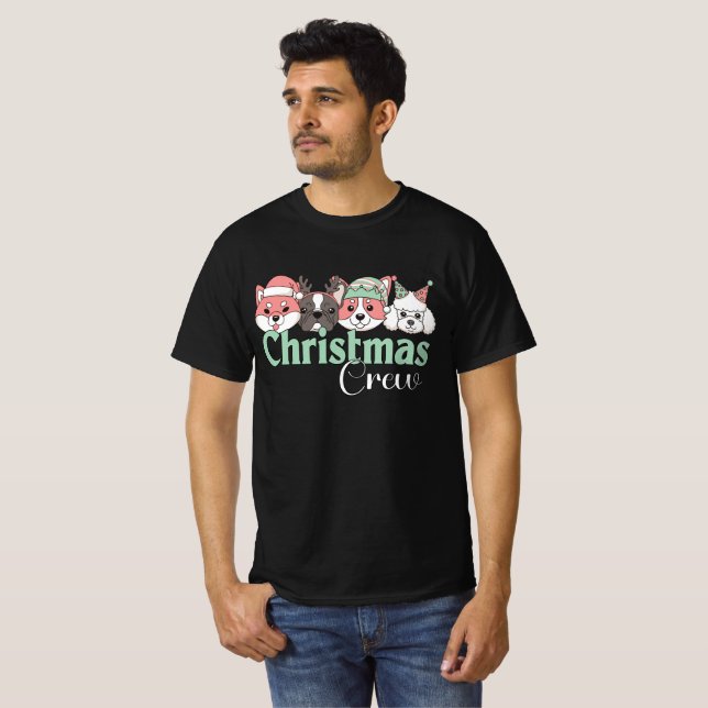 Cute Christmas Dog Crew T-Shirt (Vorne ganz)