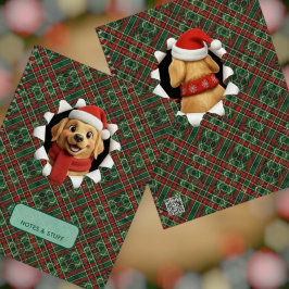 Cute Christmas Dog Tartan Break Through Notizbuch