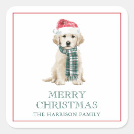 Cute Christmas Dogs Gift Enclosure Quadratischer Aufkleber