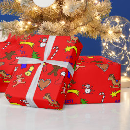 Cute christmas doodles geschenkpapier