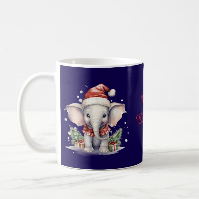 Cute Christmas Elephant Kaffeetasse (Links)