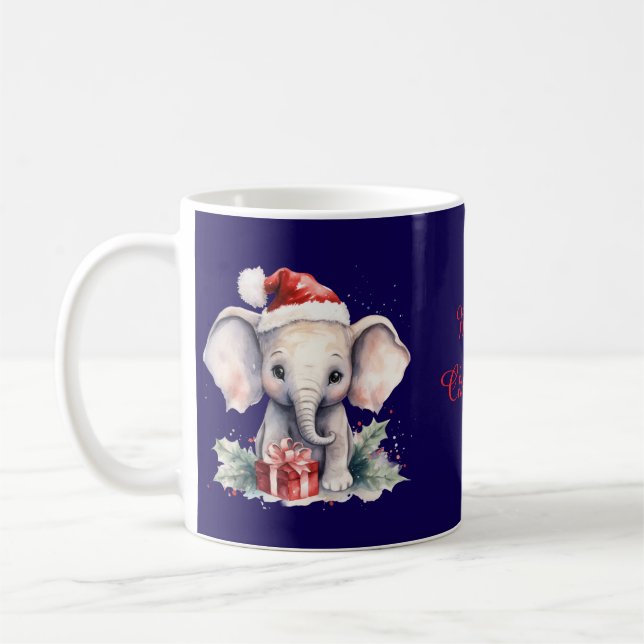 Cute Christmas Elephant Kaffeetasse (Links)