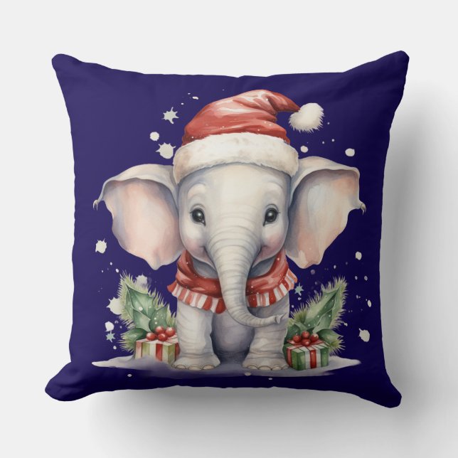 Cute Christmas Elephant Kissen (Vorderseite)