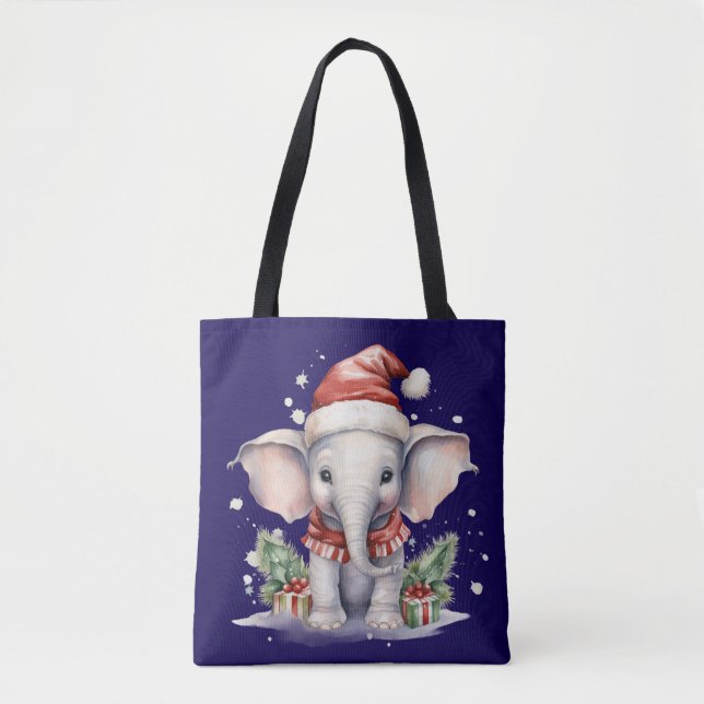 Cute Christmas Elephant Tasche (Vorderseite)