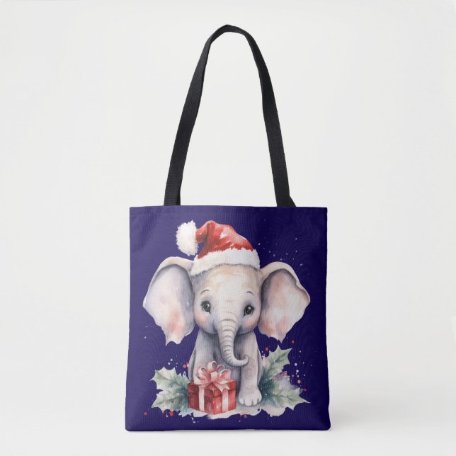Cute Christmas Elephant Tasche (Vorderseite)